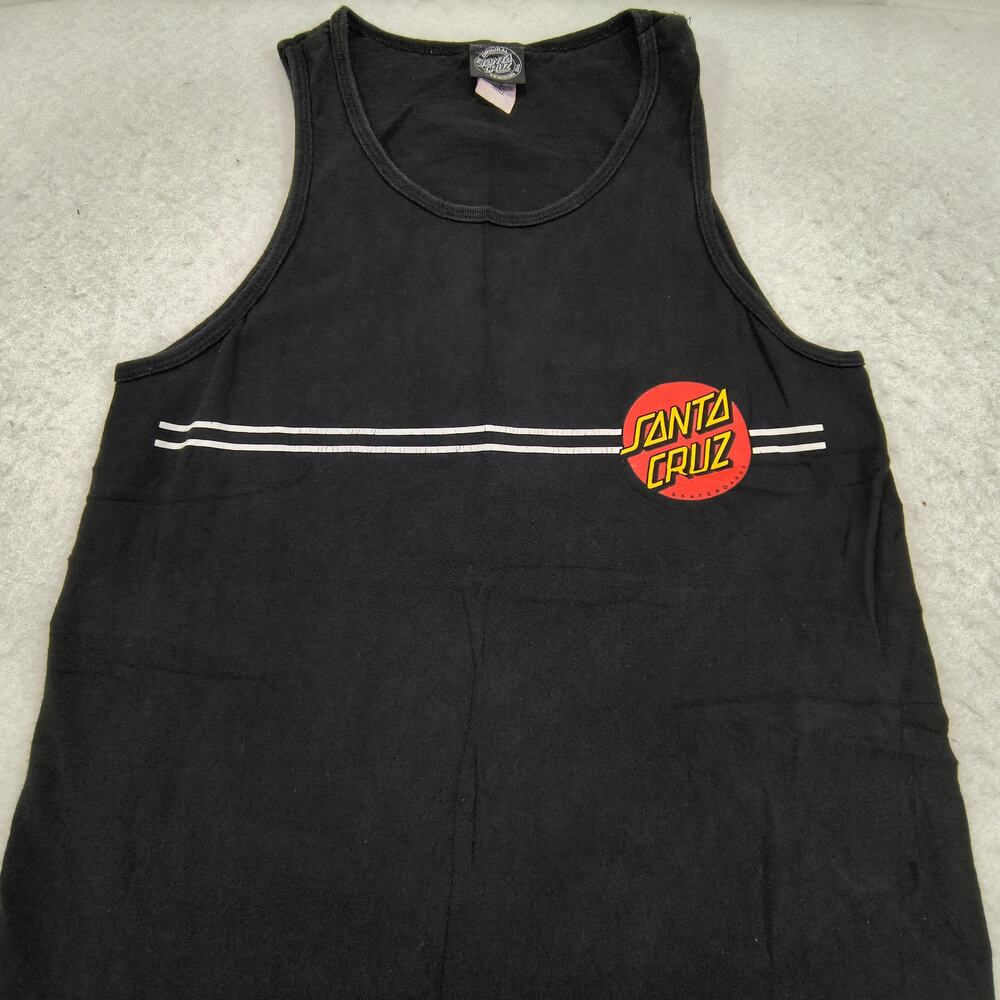 Santa Cruz Sleeveless Tank Top Shirt Mens Size Small S Black Red Yellow